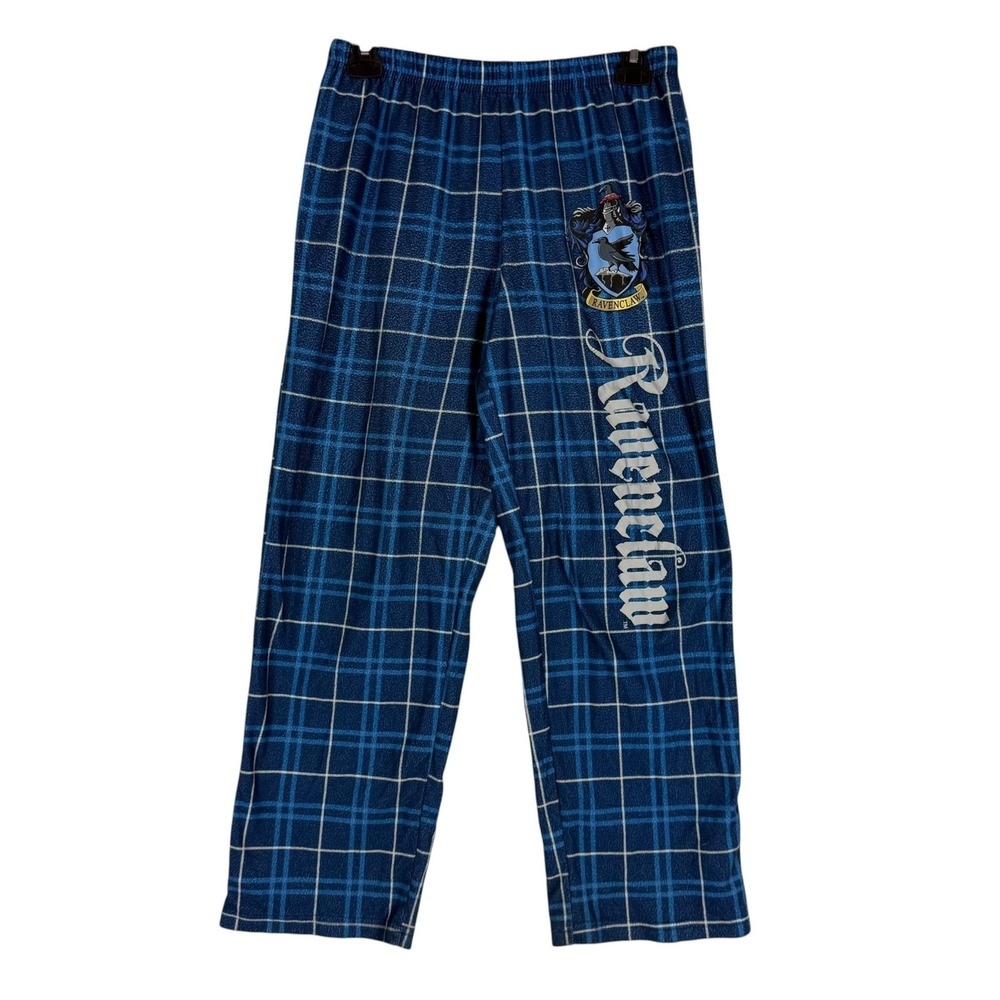 Harry Potter Pajama Pants Kids 16 Blue Plaid Fleece Ravenclaw Sleep Lounge